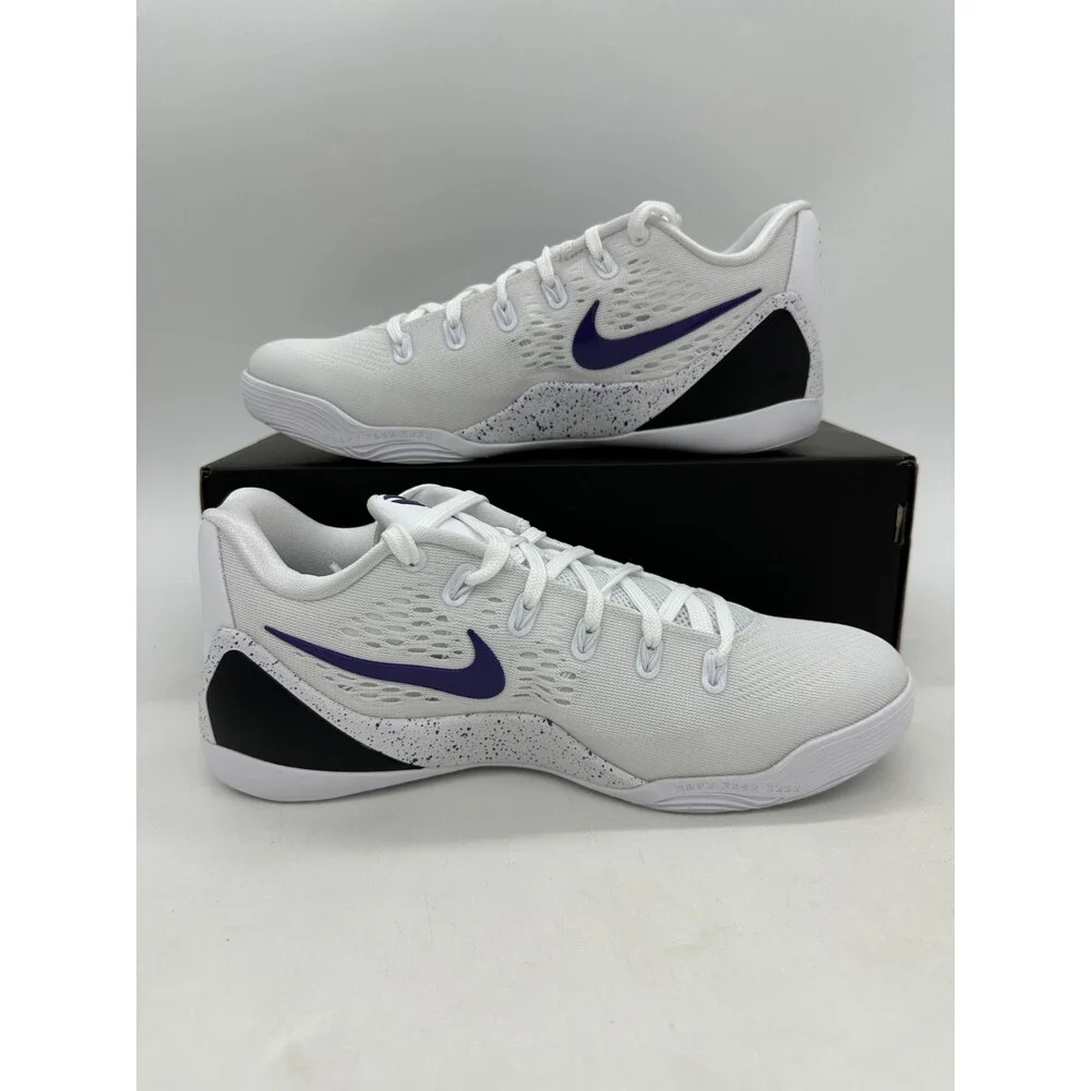Nike Kobe 9 IX Elite Low Men's Size 10 White Purple Basketball Shoes IH1401 100